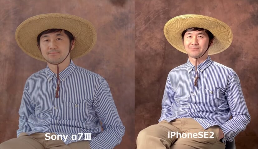 ミラーレスカメラで照明なしで撮影した写真と、iPhoneで照明ありで撮影した写真の比較
