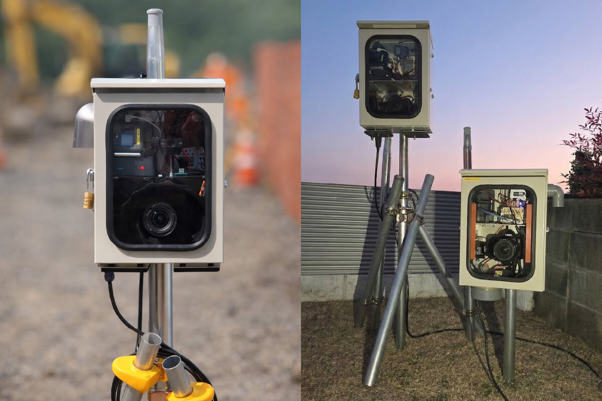 1号機とニューステラが開発した長期タイムラプス撮影システム2号機を設置している写真