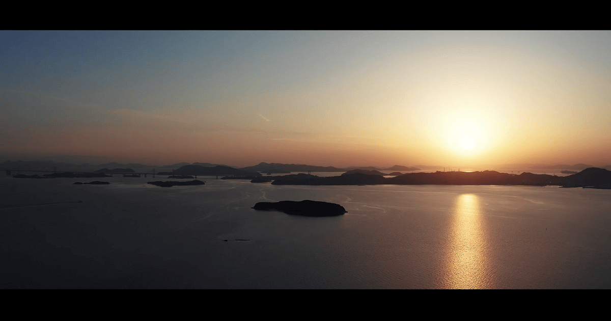 倉敷から見る瀬戸内海の空撮写真